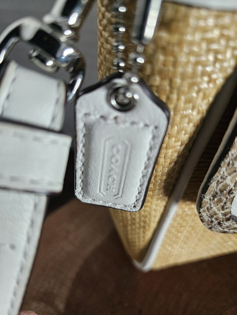 Coach Taylor City Natural Straw & Python Clutch Wristlet - Picture 4 of 11